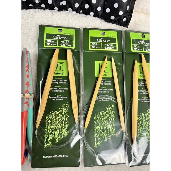 Clover Takumi Knitting Needles Crochet Hooks Roll Bag Set - Picture 3 of 11
